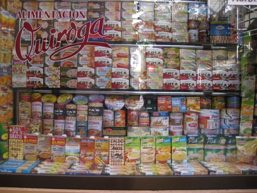Canned food, shop display, Madrid