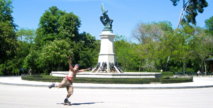 Happy skating guy in the Retiro park